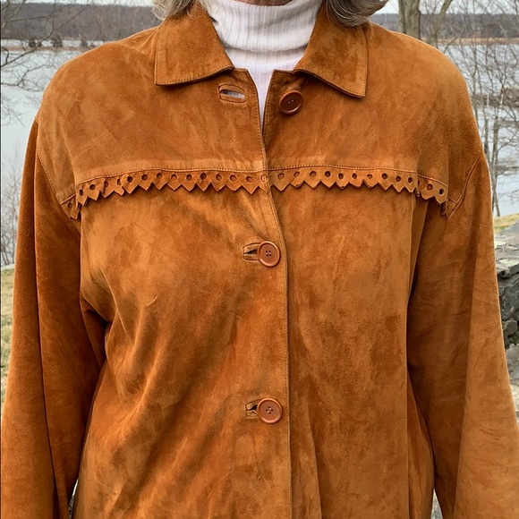 Vintage MARIO VALENTINO suede jacket with detail - Picture 7 of 7